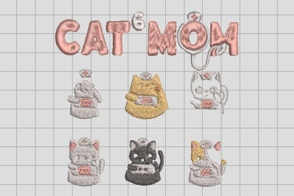 Cat Mom Nurses Embroidery File Review