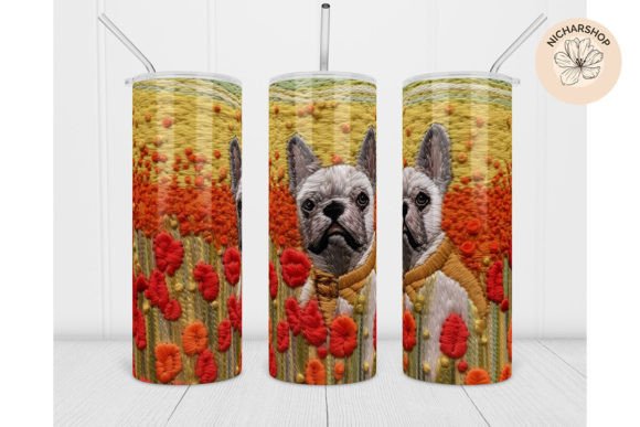 Review: 20oz Dog Flower Embroidery Tumbler Wrap3