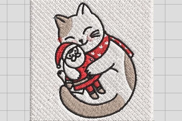 Review: Cat Hugging Little Santa Embroidery File