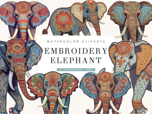 Review: Embroidery Elephant Clipart Bundle