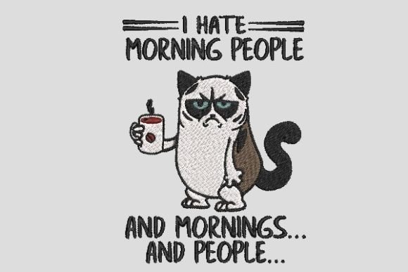 Review: Grumpy Cat Hates Morning Embroidery File