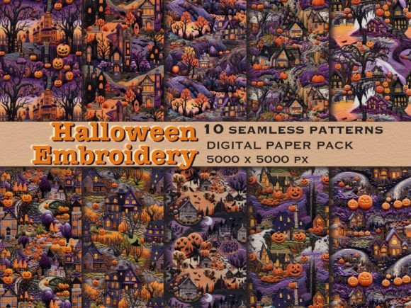 Review: Halloween Embroidery Seamless Pattern for Gifts