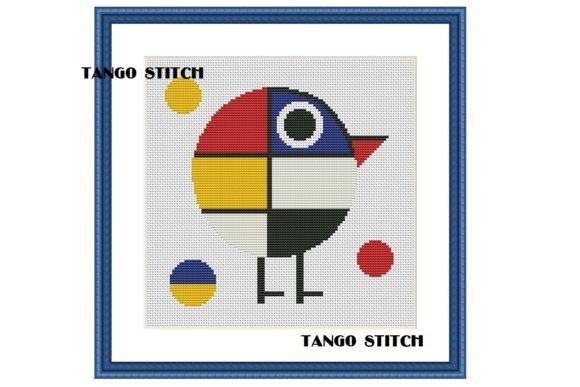 Review: Mondrian Style Abstract Bird Embroidery