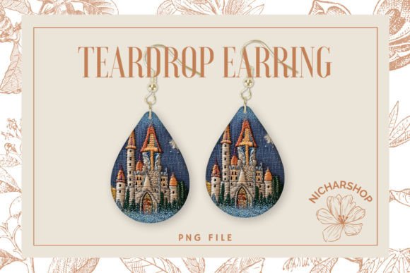 Reviewing Castle Embroidery Teardrop Earring for Etsy