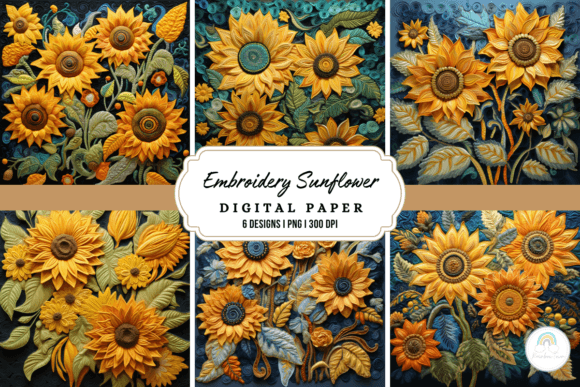 Reviewing Embroidery Sunflower Background for Business Merch