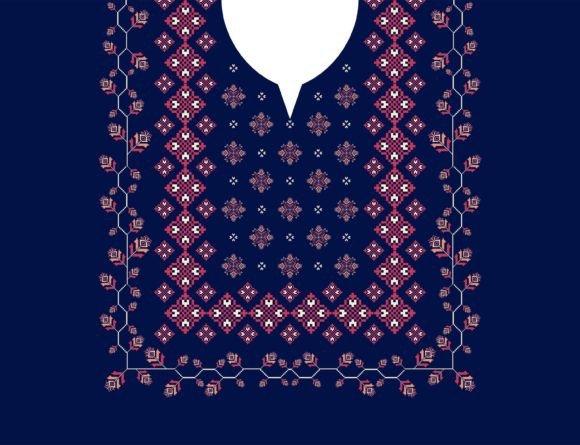 Reviewing the Ethnic Neck Embroidery Floral Pattern